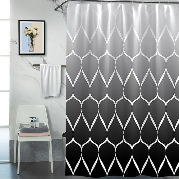 HCBY Modern Shower Curtain, Partition Style with Rod Pocket | Waterproof Canvas Fabric | Machine Washable for Bathroom or as Door Curtain (Light Gray,78"x70")
