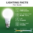 thumbnail image 5 of Bioluz LED A19 100 Watt LED Light Bulbs Dimmable, 5 of 8