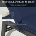thumbnail image 5 of Outdoor 2 Chaise Lounge Chair Cushions with Backrests & Straps, Navy Blue, 5 of 9