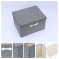thumbnail image 2 of REGALWOVEN Storage Cube, Fabric Storage Bin with Lid and Handle for Shelves Closet, Collapsible Basket for Organizing Clothes Books Grey 13.8*11*7.1in, 2 of 5
