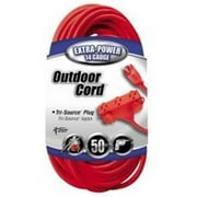 Coleman Cable 646017 Outdoor-Indoor Triple-Outlet Power Block 14-3 50Ft