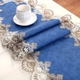 thumbnail image 4 of WinWay Faux Pu Leather Lace Trim Table Runner Table Cloth Wedding Party Room Decoration, 4 of 9