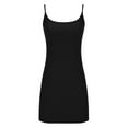 thumbnail image 5 of Summer Savings Clearance! Rciityk Summer Dresses for Women Casual Loose Crew Neck Sleeveless Spaghetti Strap Mini Dress Beach Vacation Solid Color Sundress, Black L, 5 of 5