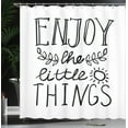 thumbnail image 4 of Ambesonne Saying Shower Curtain, Sun with Laurel Leaf, 69"Wx84"L, Black and White, 4 of 5