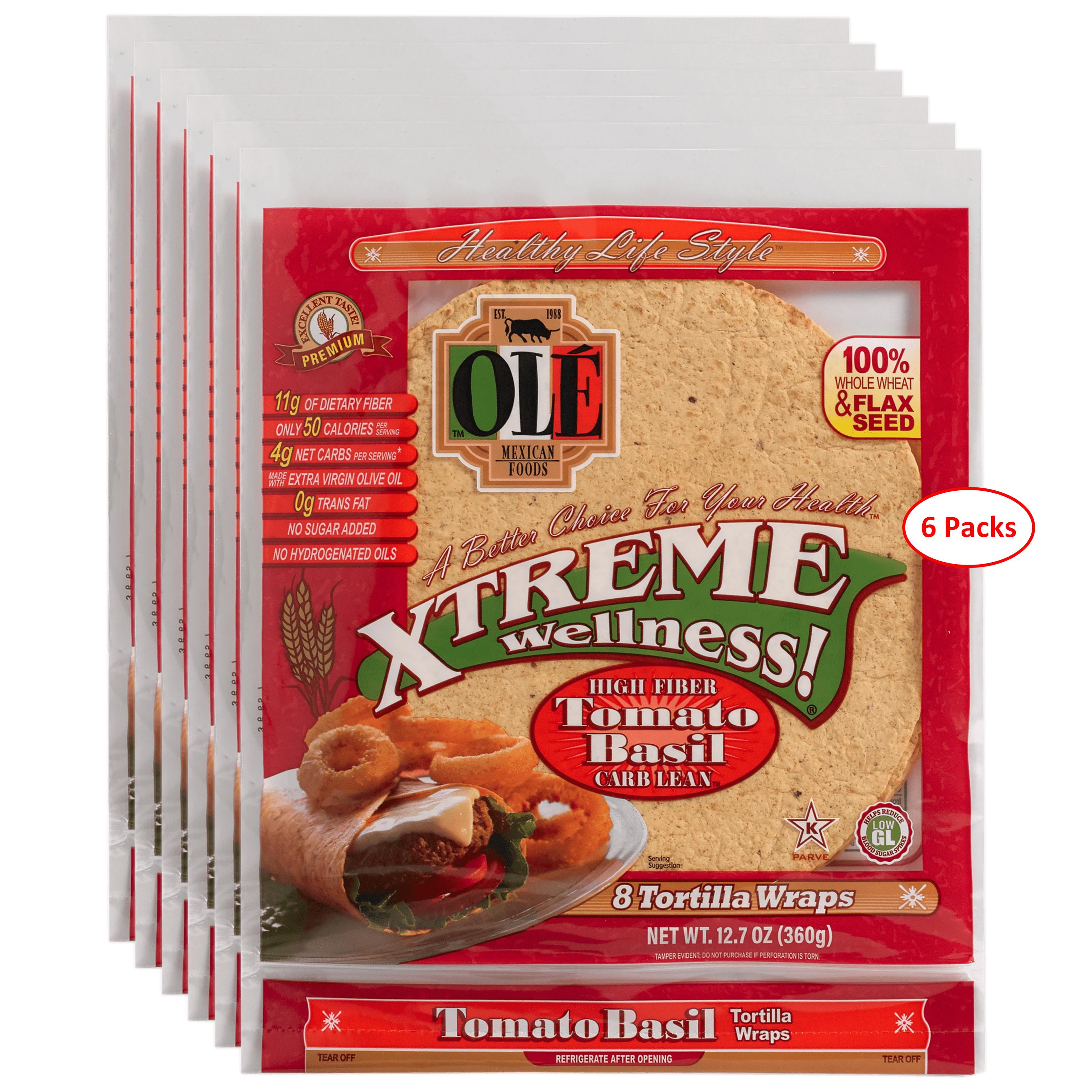 Ole Xtreme Wellness™ 8" Tomato Basil Tortilla Wraps Carb Lean, Keto