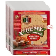 Ole Xtreme Wellness 8" Tomato Basil Tortilla Wraps - Carb Lean, Keto Friendly - 8 Count, 12.7 oz. - 6 Packs - Low Carb Tortillas