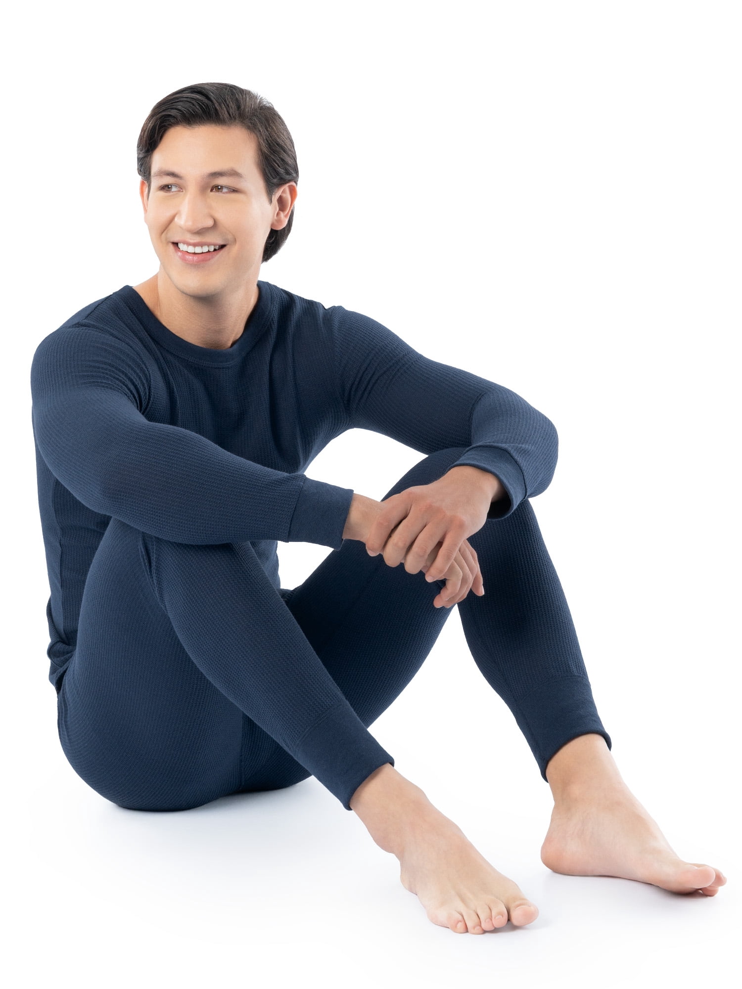 Fruit of the Loom Men's Thermal Waffle Crew Top, 3-Pack, Sizes S-5XL