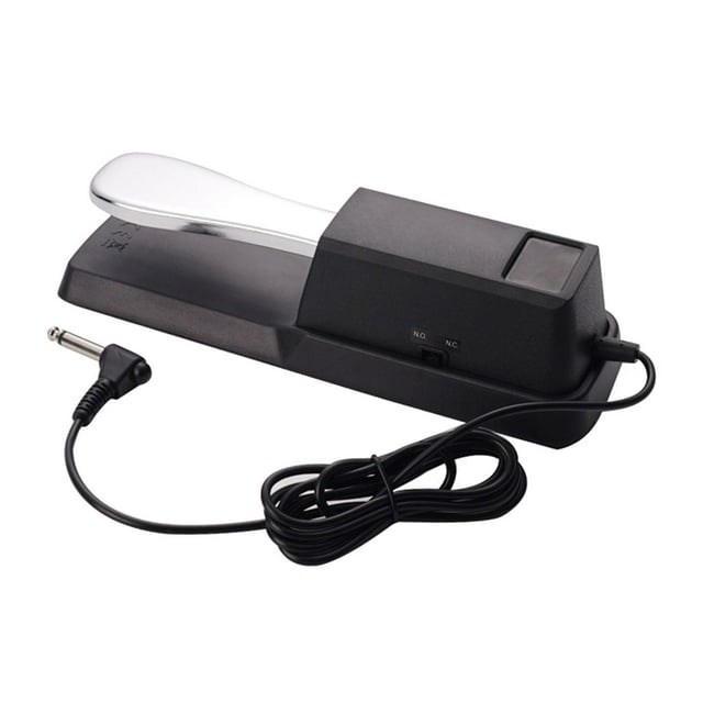 QualitChoice Keyboard Sustain Pedal for Performance Music Argent Accessories Exercise Instrument Silver 23.2x7.4x5.8cm