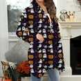 thumbnail image 5 of Wensltd Women Halloween Long Sleeve Open Front Cardigan Pattern Pumpkin Lightweight Coat, 5 of 7