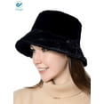 thumbnail image 5 of Deago Winter Bucket Hat for Women Warm Hats Vintage Faux Fur Wool Outdoor Fisherman Cap (Black), 5 of 8