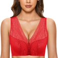 thumbnail image 1 of Bra Women's Plus Size Full Wrap Front Closed Posture Back Unpadded Smooth Underarm Seamless Elastic Wireless Lightweight, 1 of 5