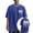A-Blue590, variant on Mens T-Shirts Oversize Ringer Collar Chest Small Skull Print Tees Loose Casual Short Sleeve Tshirts