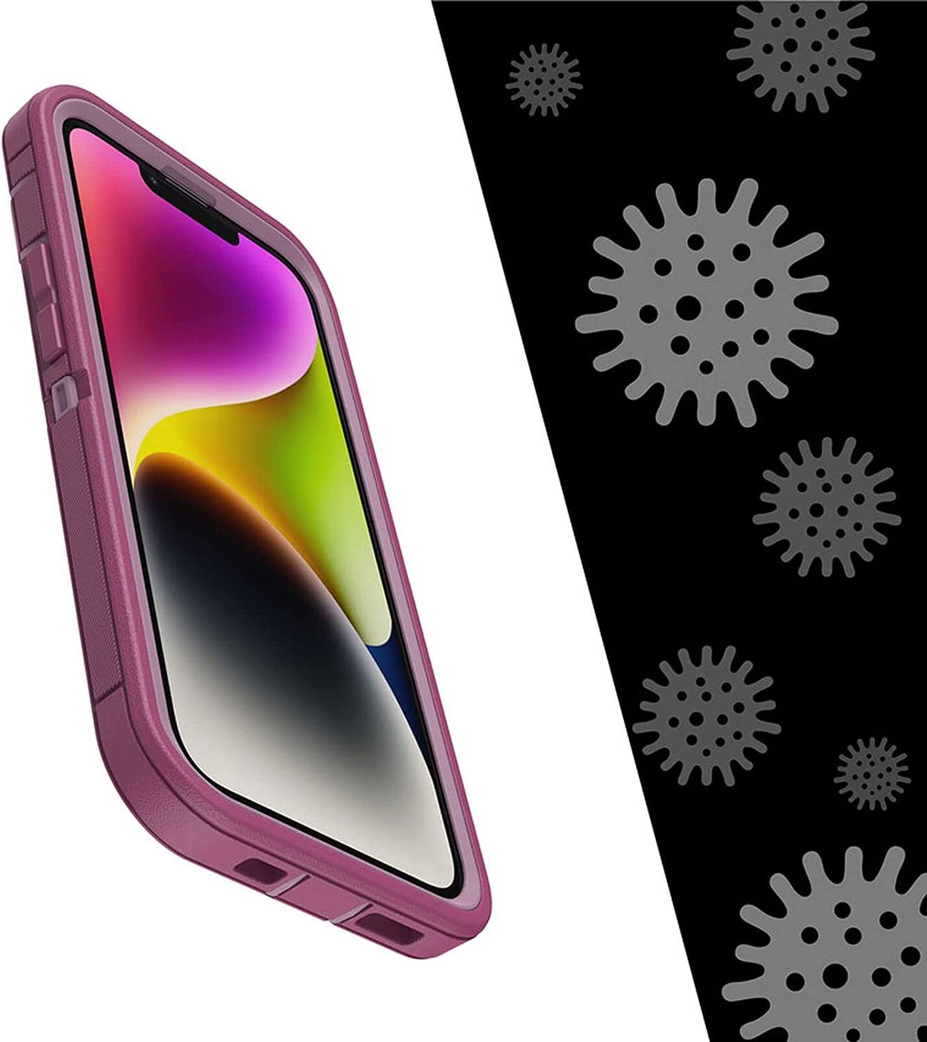 OtterBox Defender Series Screenless Edition Case for iPhone 14 & iPhone 13 Only - Holster Clip Included - Microbial Defense Protection - Non-Retail Packaging - Morning Sky Pink