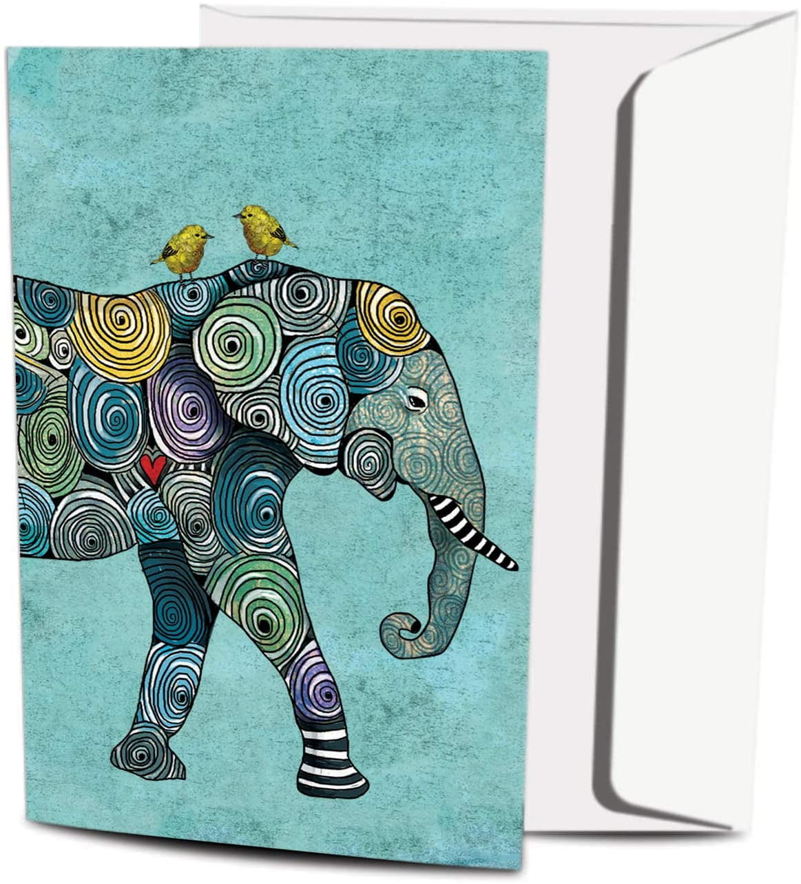 Elephant Wildlife Animal Blank Square Greetings Card matching envelope 