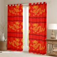 thumbnail image 2 of Homewish Magic Animal Dragon Black Out Curtains,Boho Bohemain Tribal Curtains Pack of 2 (42x63 Each),Orange Red Bedroom Curtains For Boys Teens,Microfiber Bedroom Decor, 2 of 6