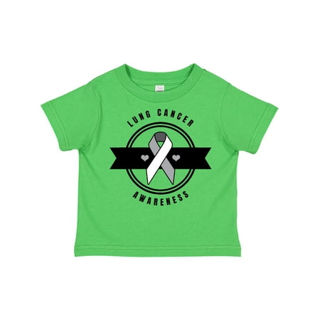 

Inktastic Lung Cancer Awareness with White Ribbon Banner and Hearts Gift Toddler Boy or Toddler Girl T-Shirt