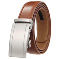 thumbnail image 1 of Belt for Men, Ratchet Belt with 1.5" Genuine Leather, Denim Belt with Easier Slide Buckle, Adjustable Trim to Fit, 1 of 3