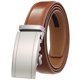 thumbnail image 1 of Belt for Men, Ratchet Belt with 1.5" Genuine Leather, Denim Belt with Easier Slide Buckle, Adjustable Trim to Fit, 1 of 3