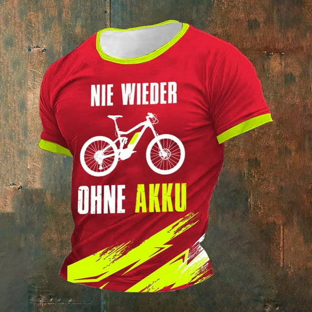 Funny Saying Men's T Shirt Never Underestimate An Old Man with An E Bike Humor Tee for Daily Wear