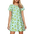 thumbnail image 3 of Gowns for Women Sleepwear Print Soft Long Sleeve Dress Plus Size Womens Clothing,Light Green,S, 3 of 6