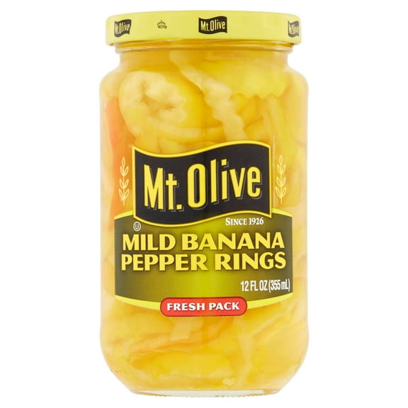 Mt. Olive Pepper Rings Banana Mild 12 oz