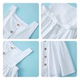thumbnail image 4 of Besolor Toddler Baby Girls Summer Cotton Linen Dresses Sleeveless Button down Casual Beach Party Sundress 2-6 Years, 4 of 5