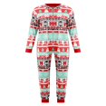 thumbnail image 1 of Famille Pyjamas Dessin Animé Imprimé à Capuche Combinaison Papa Maman Enfants Bébé Xams Tenues, 1 of 6