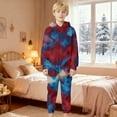 thumbnail image 5 of RTKFRFLM Kids Boys Girls 1-Piece Pajama Jumpsuit Flannel Fleece Tie Dye Zip Front Hooded Romper Sleepwear, 5 of 5