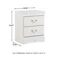 thumbnail image 6 of Signature Design by Ashley Anarasia 2-Drawer Nightstand – White Louis Philippe Style, Sleek Bedside Table with Pewter Hardware & Smooth-Gliding Drawers, 6 of 6