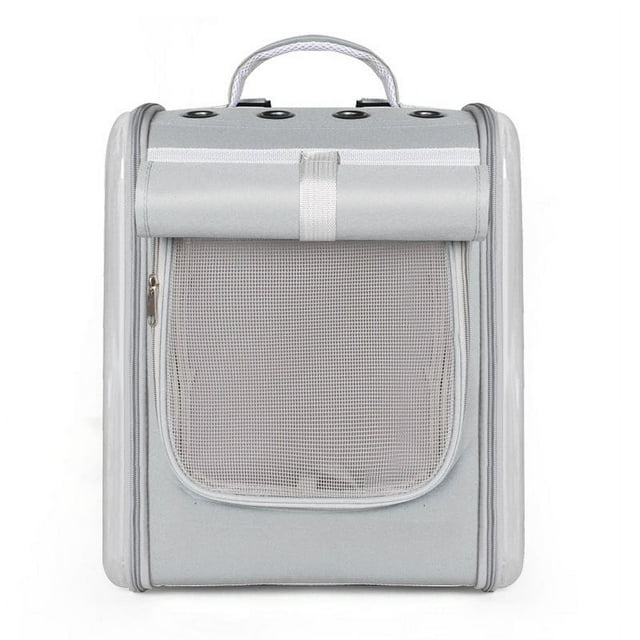 Cat Backpack Large Capacity Transparent Breathable Pet Carrier Backpack for Cats Kitten Silver Gray
