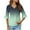 Green, variant on tklpehg Womens Fall Fashion 2025 V-Neck Flared Mid-length Tops Going Out Tops 3/4 Sleeve Tops Fall Clothes Leisure Comfortable Gradient Printed Womens Clothes Blouses Pullover Green L