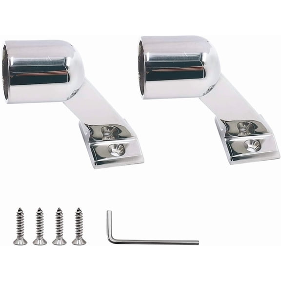 ABCISI Marine Boat Handrail Fittings, 316 Stainless Steel Hand Rail 60 Degree Stanchion for 1 inch Pipe, Bracket Hardware Accessories for Ship Yacht Marine Use (1 inch End)