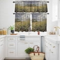 thumbnail image 3 of Oil Painting Wildflower Kitchen Curtains Valances and Tiers Set of 3 Country Grassland Flowers Plant Tier Curtains and Valance with Rod Pocket for Small Windows, 27.5"x36", 3 of 9
