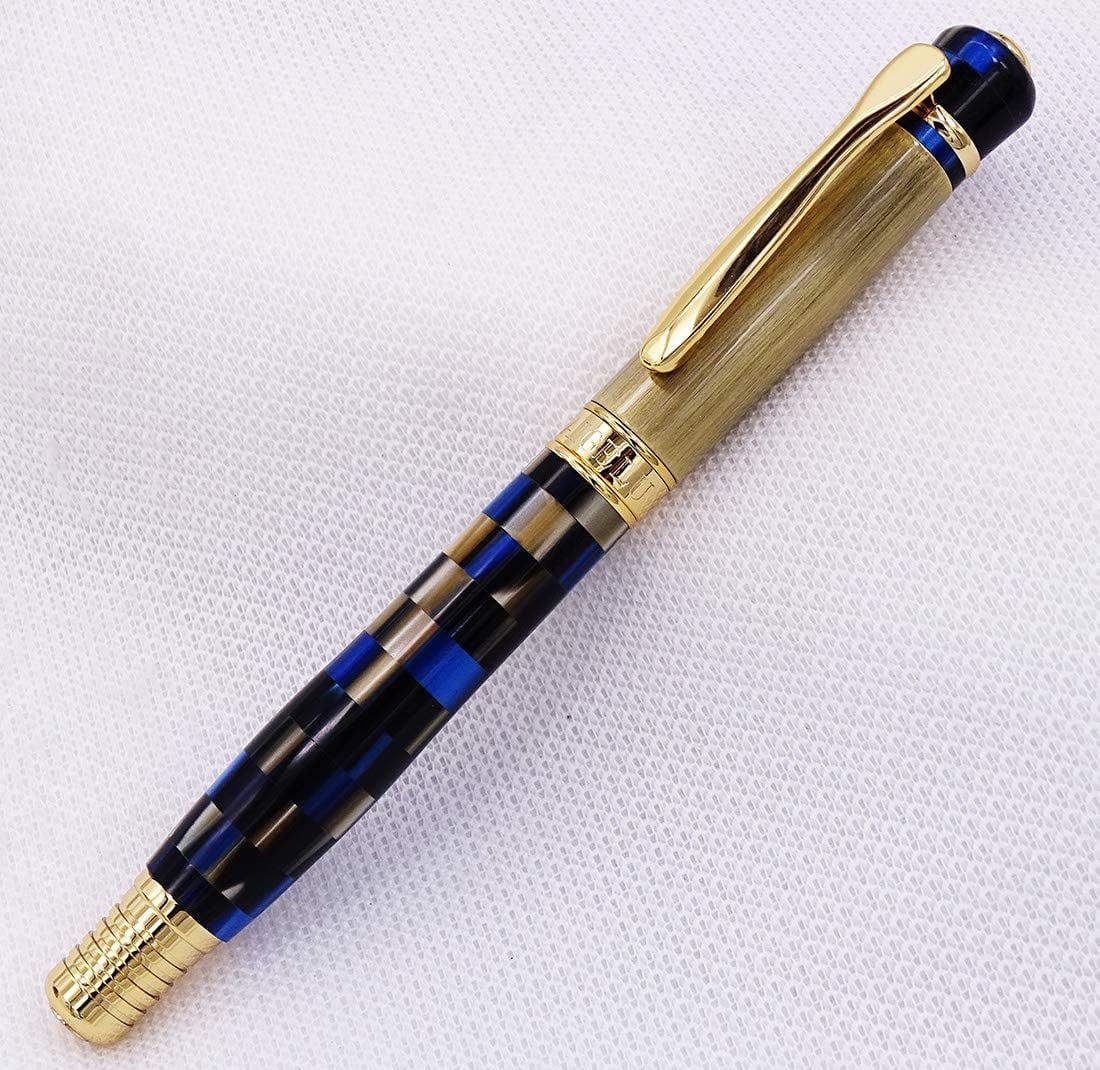 Kaigelu Blue Celluloid Fountain Pen Original Gift Box Iridium Medium Nib Ink Pen 