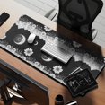 thumbnail image 2 of Long Mouse Pads for Desk,Black White Moon Flower Mountain Pattern Desk Mats on Top Of Desks, Desk Mouse Pad Extra Large with 3mm Non-Slip Base and Stitched Edge for Gaming,Office,Work,Home 35.4"x15.7", 2 of 6