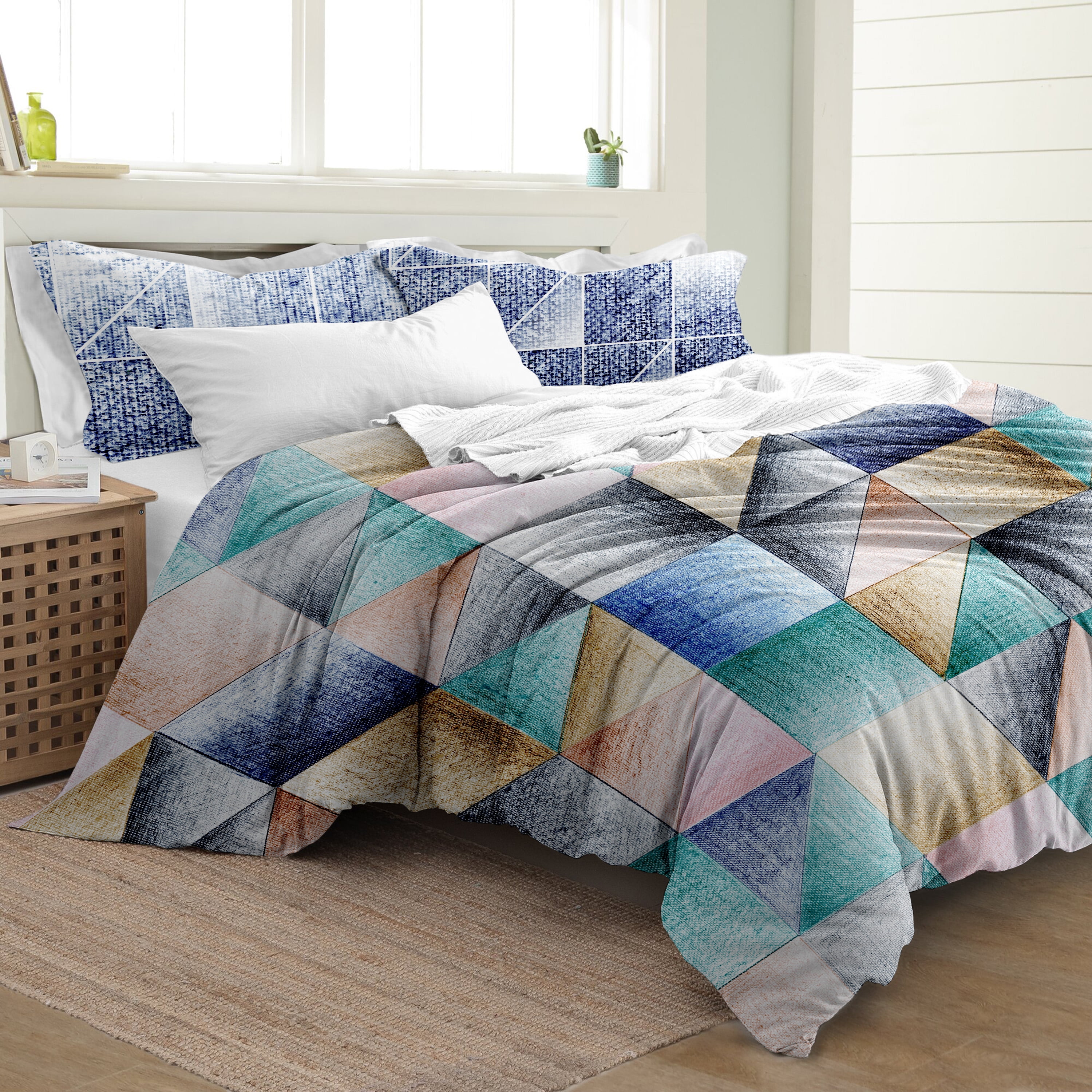 Delara Organic Cotton Duvet Sets 300 Thread Count, 3 Piece Duvet Cover with 2 Shams, King