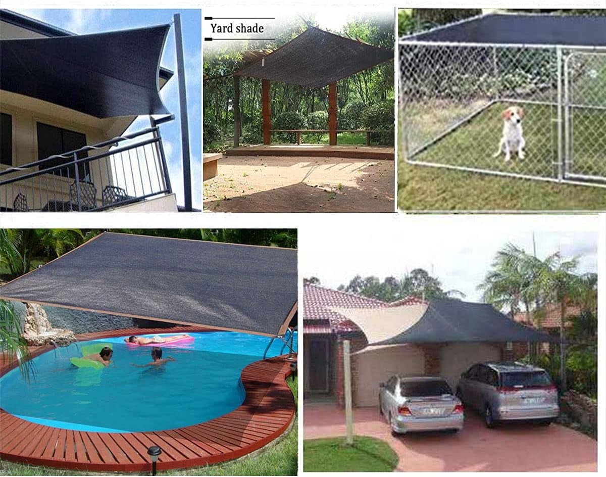 90% Shade Cloth, 6.5 x 6.5 FT Resistant Sun Shade Net ,Shade Cloth with Grommets, Mesh Shade Tarp for Greenhouse, Pergola,Plant, and Backyard Patio Sunshade,Black