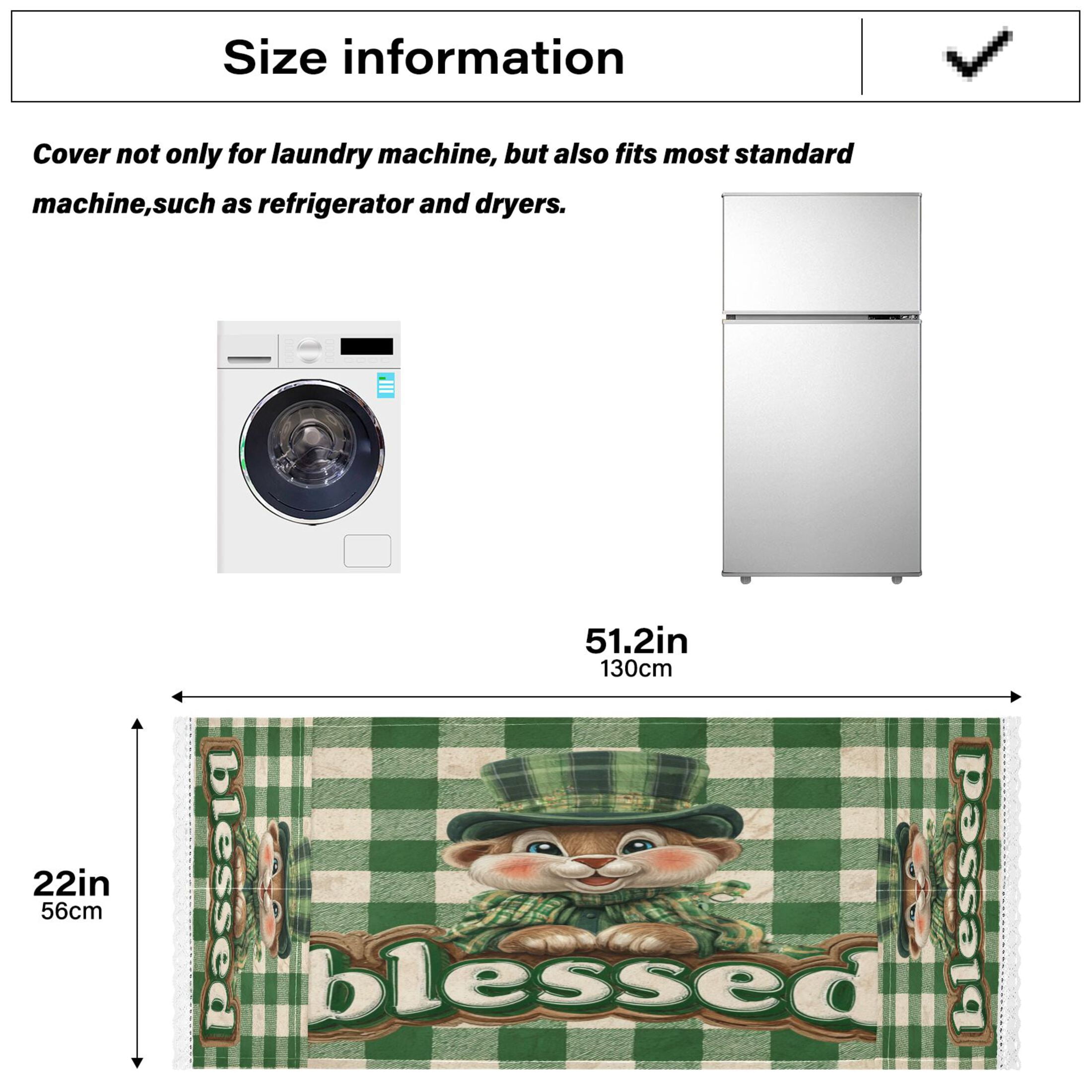 Wobogo Lucky Little Squirrel Washing Machine Cover Dustproof Washer Dryer Cover Waterproof Laundry Room Decorative Protector