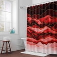 thumbnail image 5 of Abstract Beach Wace Fabric Shower Curtain Geometric Red Black Washable Shower Curtains for Bathroom, Waterproof Bath Curtain with Hooks Home Decor 72x84in, 5 of 8