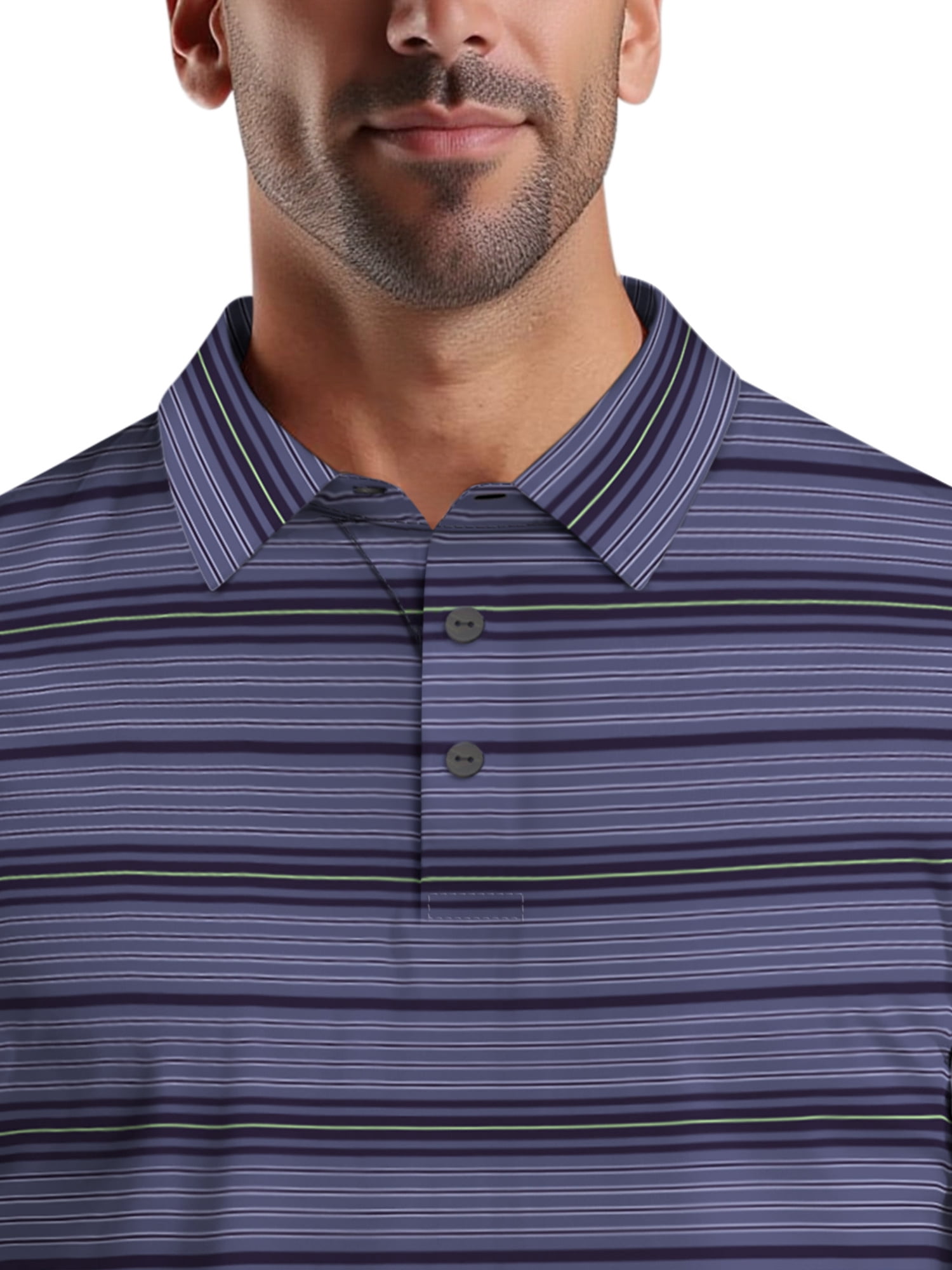 Ben Hogan Men's & Big Men's Performance Texture Stripe Short Sleeve Golf Polo Shirt, Sizes S-5XL