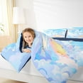 thumbnail image 4 of Feelyou Cute Unicorn Teens Queen Comforter Set, Princess Castle Blue Bedding Sets, Kawaii Cartoon Animal Reversible Bedding Comforter Set, Breathable Home Decor, 3 Pieces, 4 of 8