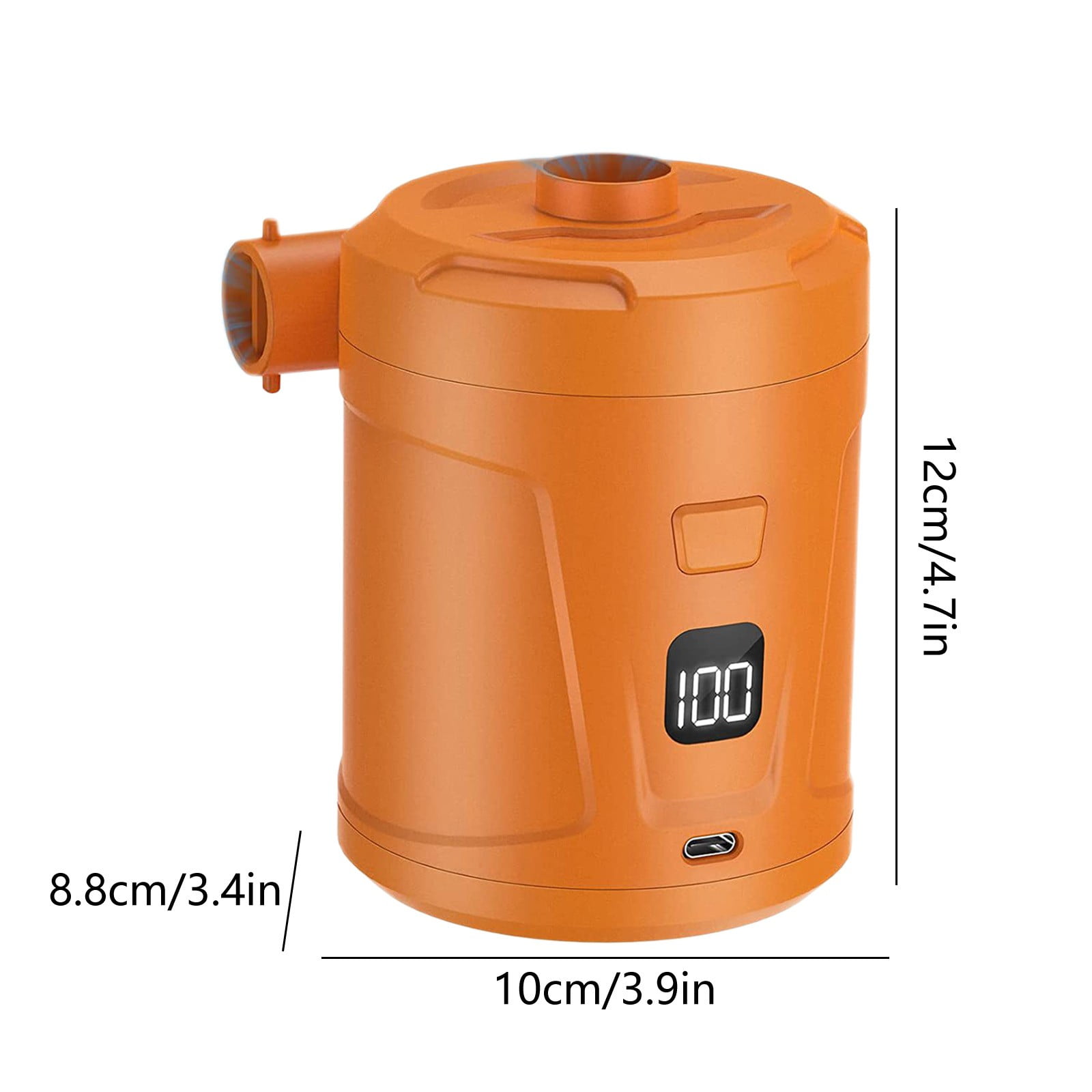 COM1950s Portable Electric Air Pump,Rechargeable Inflator Deflator for Tires Mattress Pool Toys,Compact Camping Pump with 5200Mah Battery,Fast Inflation 280L/Min,Car Home Outdoor Use