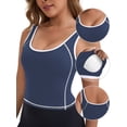 thumbnail image 3 of DARING DIVA Women's Nursing Tank Tops Colorblock Cropped Undershirts XL Blue, 3 of 6