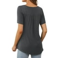 thumbnail image 5 of a.Jesdani Womens Tops Plus Size Short Sleeve Gray Shirts Lace Pleated Tunic Tops 4XL, 5 of 8