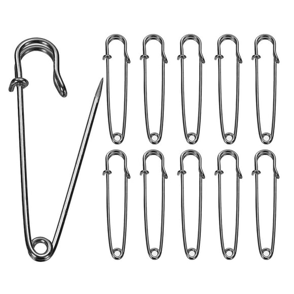 Uxcell 20Pcs Safety Pins 2.24 inch Electroplated Steel Large Safety Pin Heavy Duty Sewing Safety Pins Bulk for Clothes Sewing Arts DIY Crafts, Gunmetal