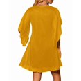 thumbnail image 3 of Women'S Sparkly Dress Bat Sleeves Cocktail Dress Glitter Club Dress Yellow XL, 3 of 7