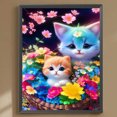 thumbnail image 1 of Cuadros Decorativos Kit de gato de pintura de diamante de taladro redondo completo DIY 5D artesanía de decoración del hogar (yu033) Wdftyju embutido en tela, 1 of 9