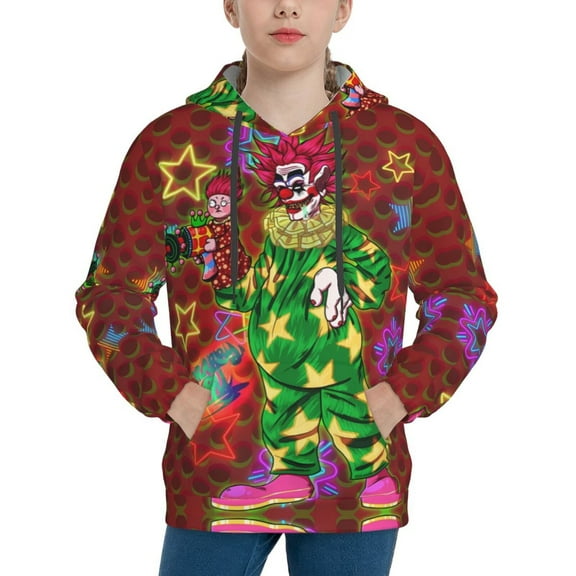 Killer Klowns From Outer Space Clown Hoodie, Casual Unisex Youth Hoodie, Fashion Novelty Long Sleeve Pullover Sweatshirt Hooded For Kid, Teens And Adults