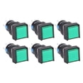 thumbnail image 3 of 25Pcs Squares Button Switch ABS Brass 8 Pin Self Locking Switches with Light 16mm 12VGreen, 3 of 5