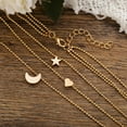 thumbnail image 5 of D-GROEE 5PCS Multilayer Necklace 3 Tier Pendant Alloy Anti-rust Star Shape Long Chain Women Accessories, 5 of 7